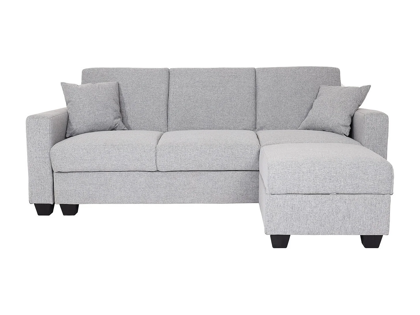 MCW-H47 sofa with ottoman,  light grey fabric/textile