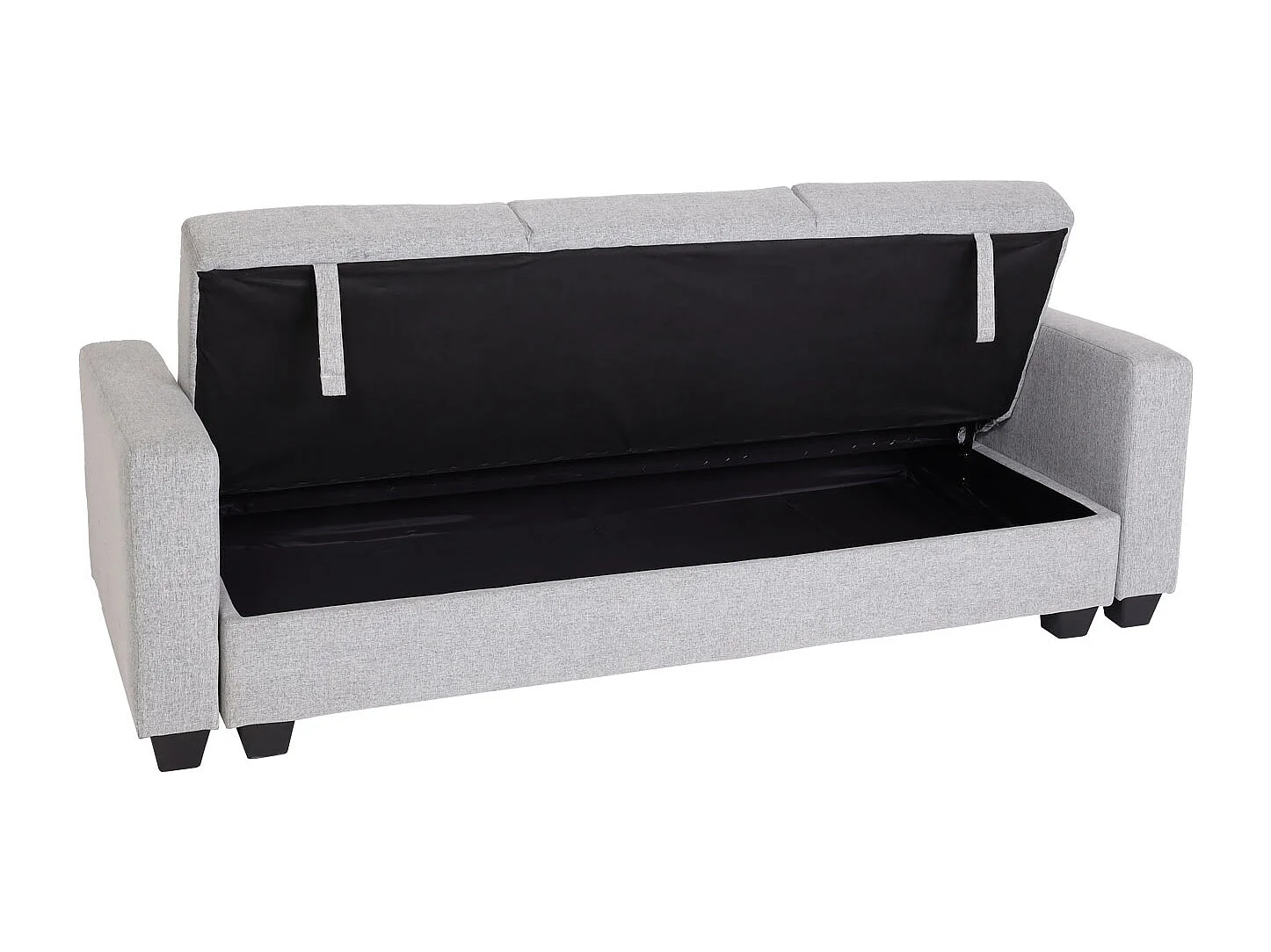 MCW-H47 sofa with ottoman,  light grey fabric/textile
