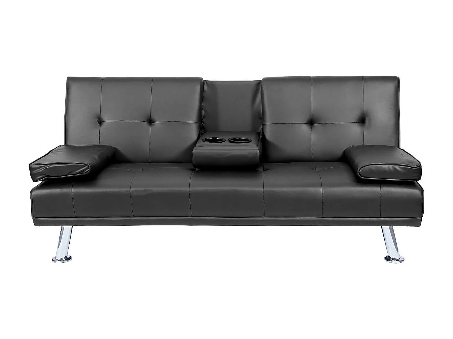 3-zitsbank MCW-F60,  kunstleer, zwart