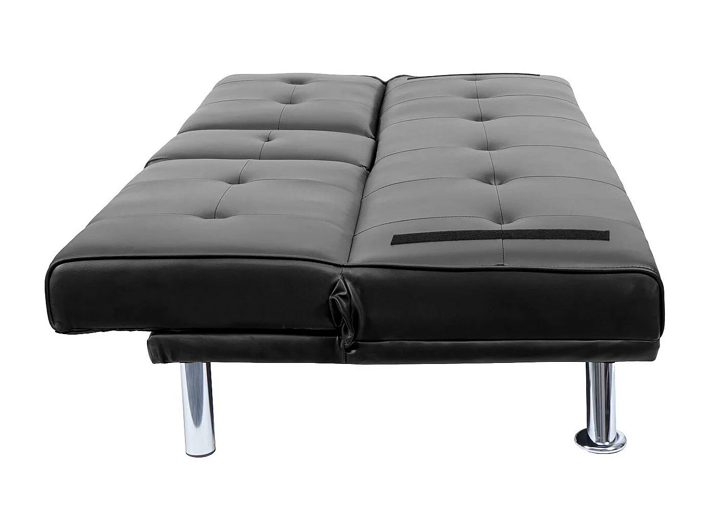3-osobowa sofa MCW-F60,  imitacja skóry, czarny