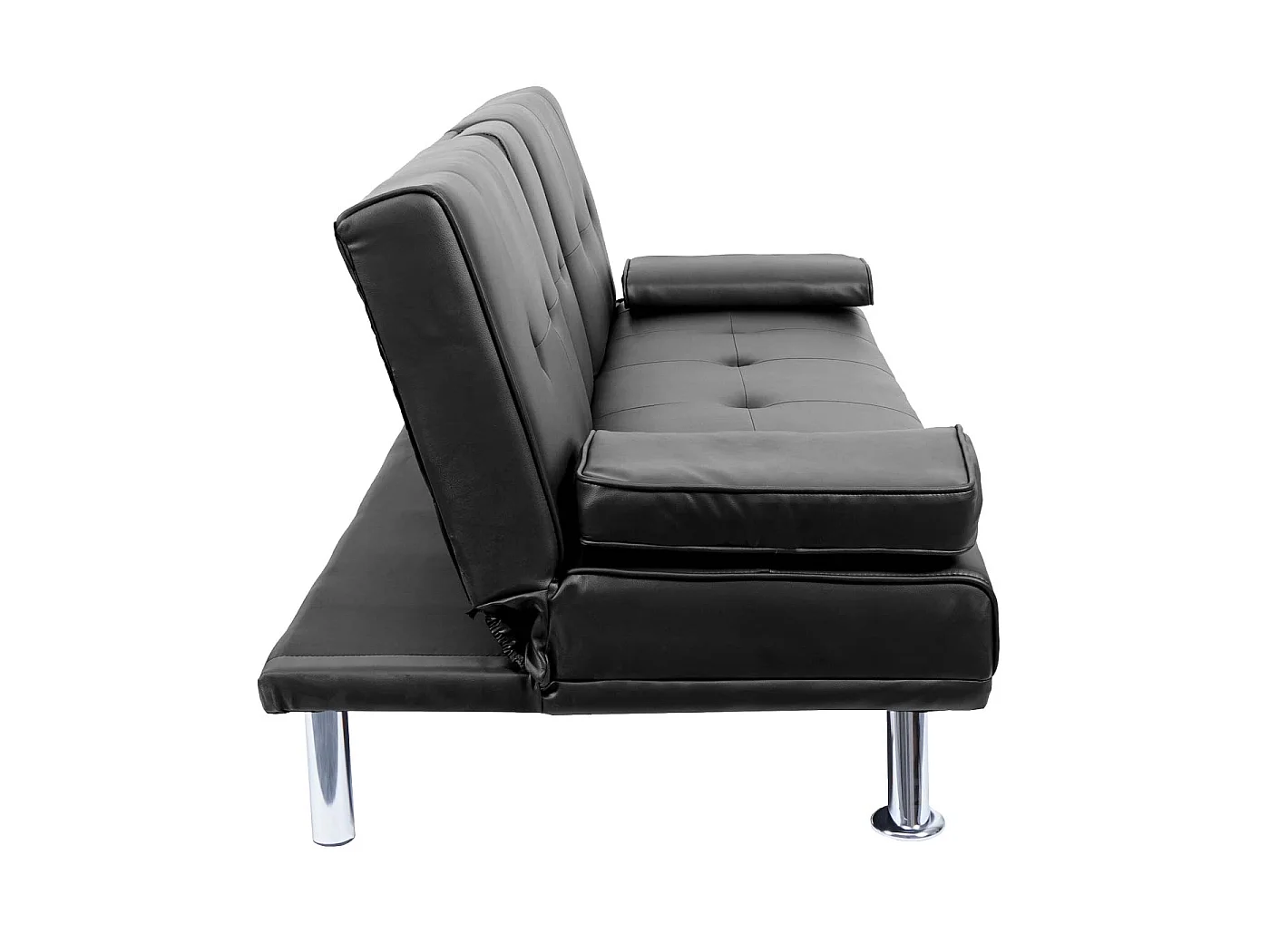 3er-Sofa MCW-F60, Kunstleder, schwarz
