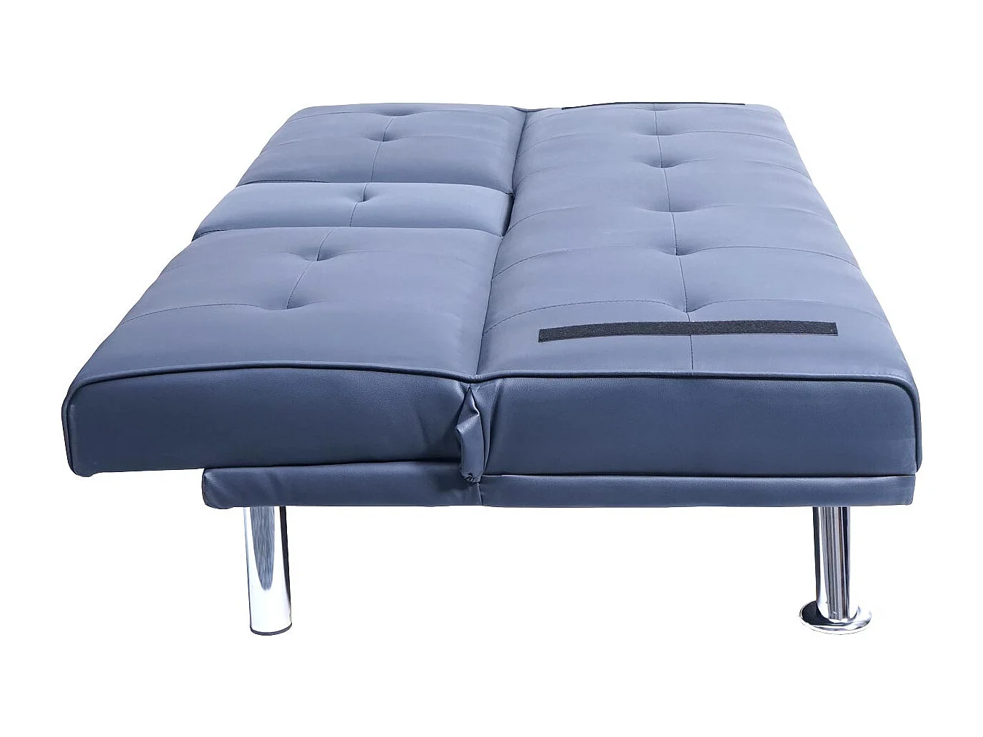 3-osobowa sofa MCW-F60,  imitacja skóry, ciemnoniebieski