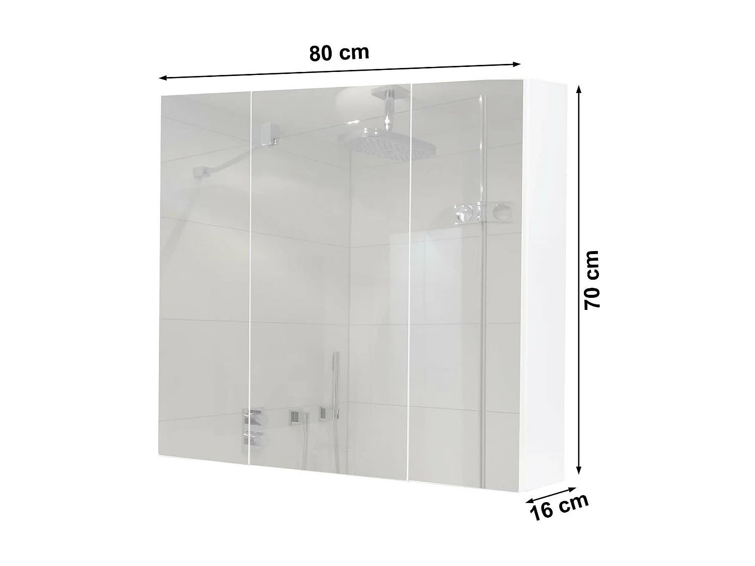 Spiegelschrank MCW-B19b, Weiß