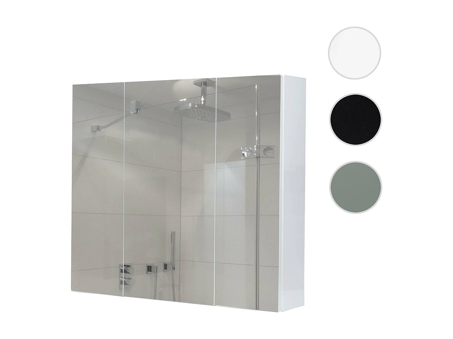 Spiegelschrank MCW-B19b, Weiß