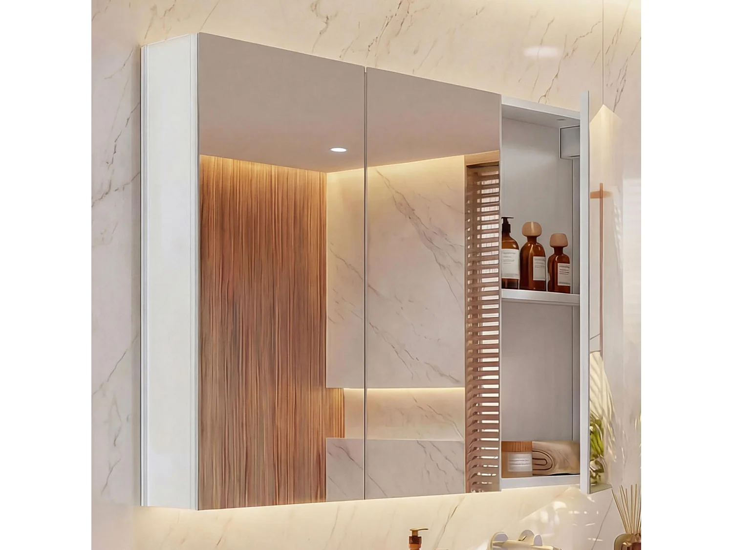 Szafka z lustrem MCW-B19b,  biała