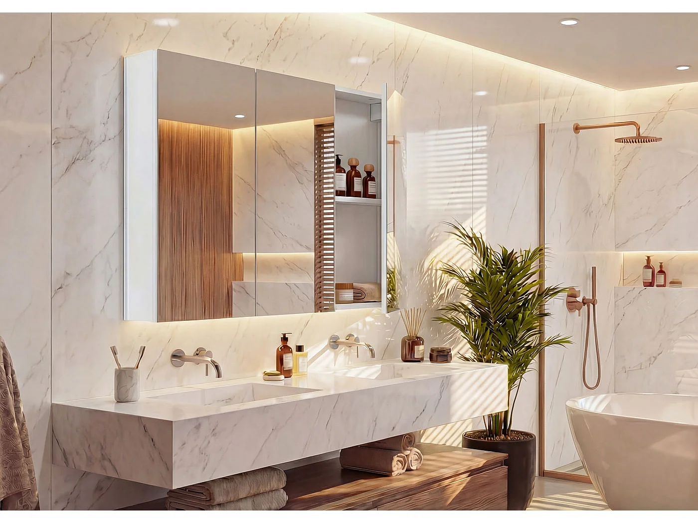 Szafka z lustrem MCW-B19b,  biała