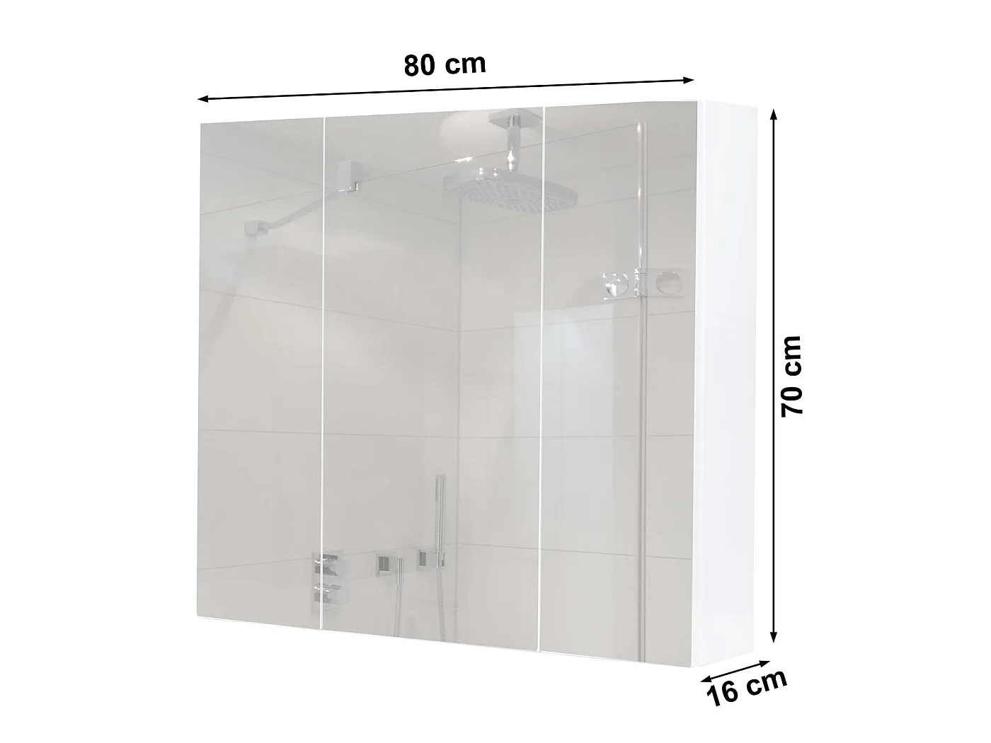 Spiegelschrank MCW-B19b, Schwarz