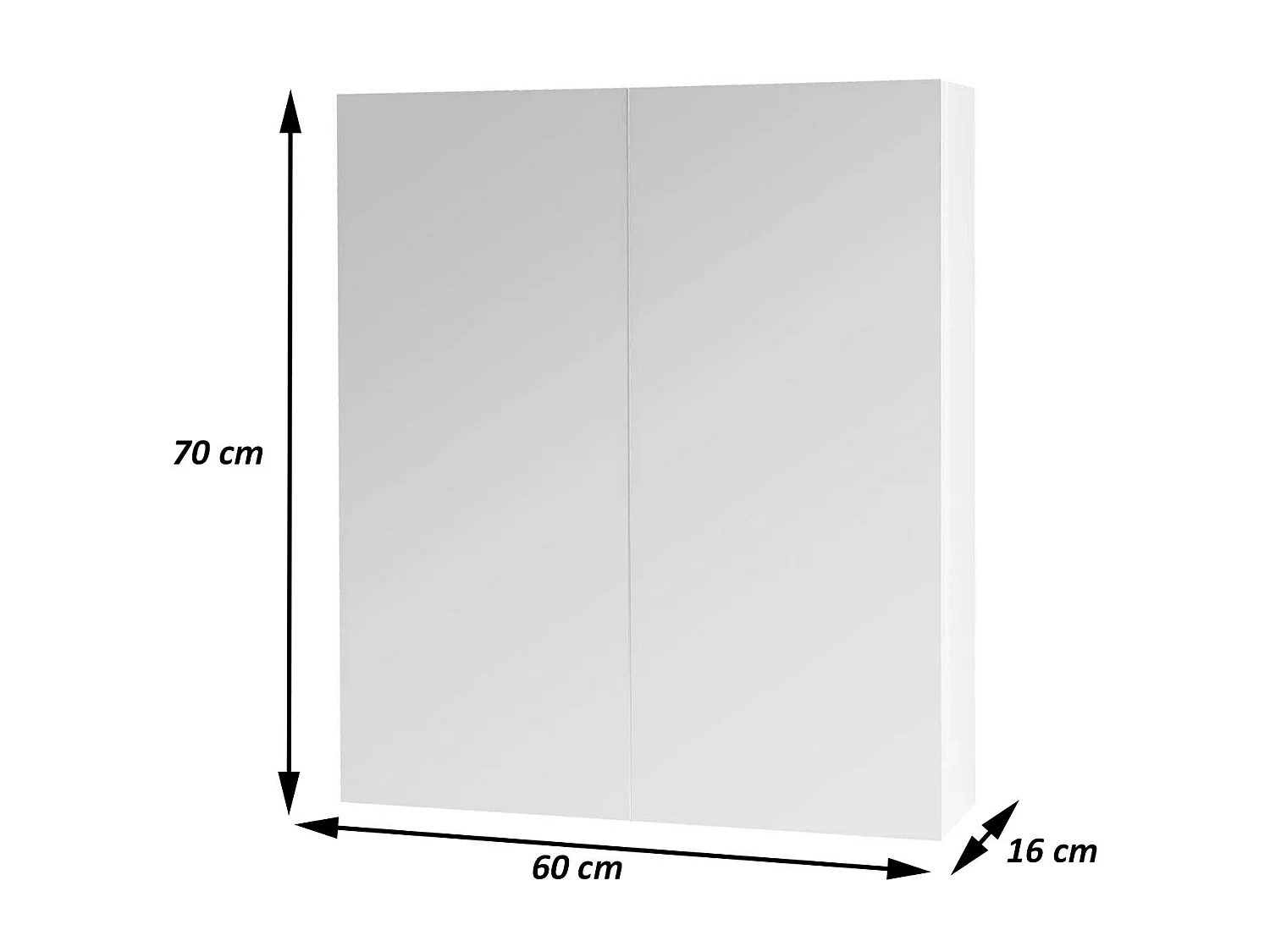Szafka z lustrem MCW-B19b,  czarny