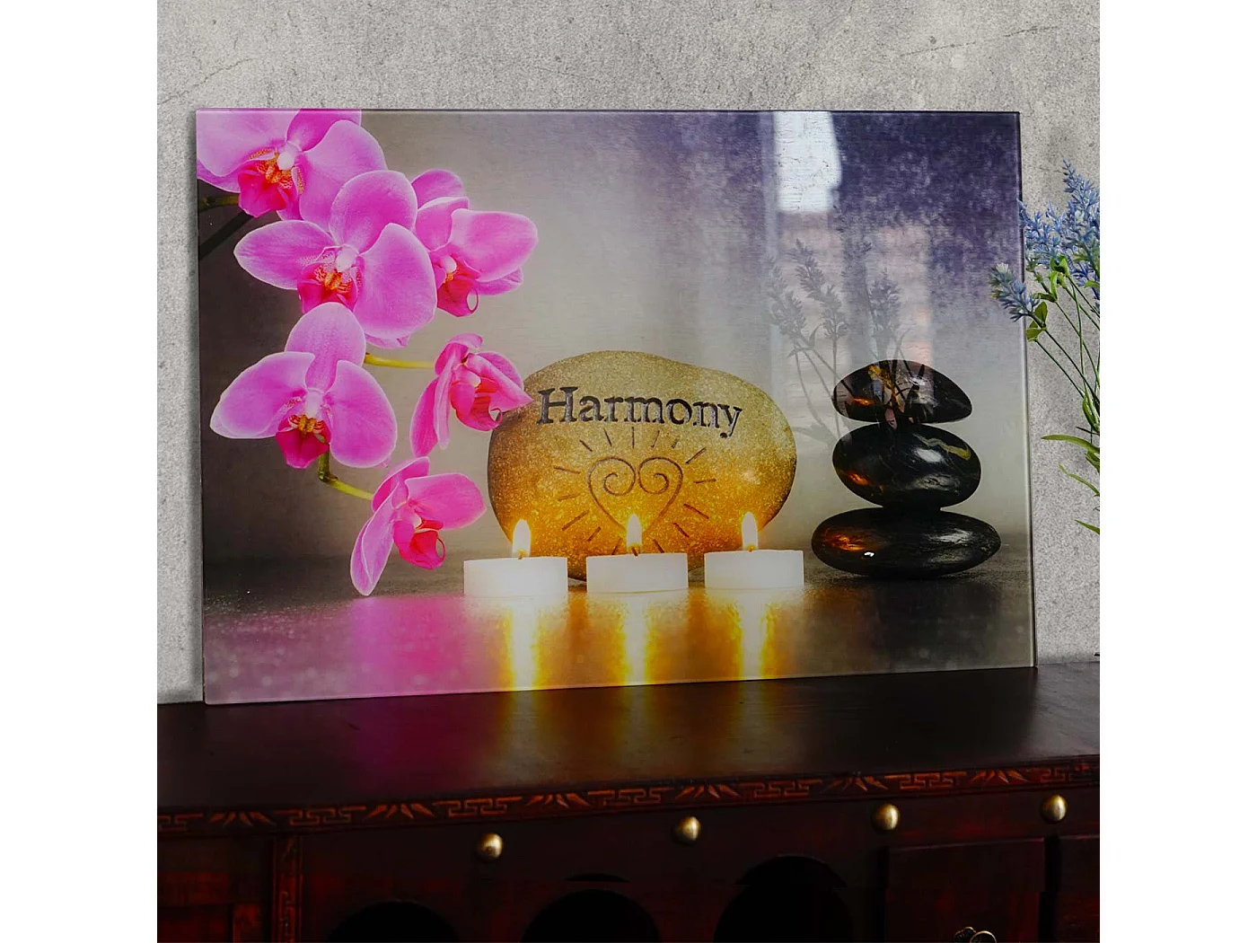Glazen wanddecoratie T117 Orchidee,  Harmony