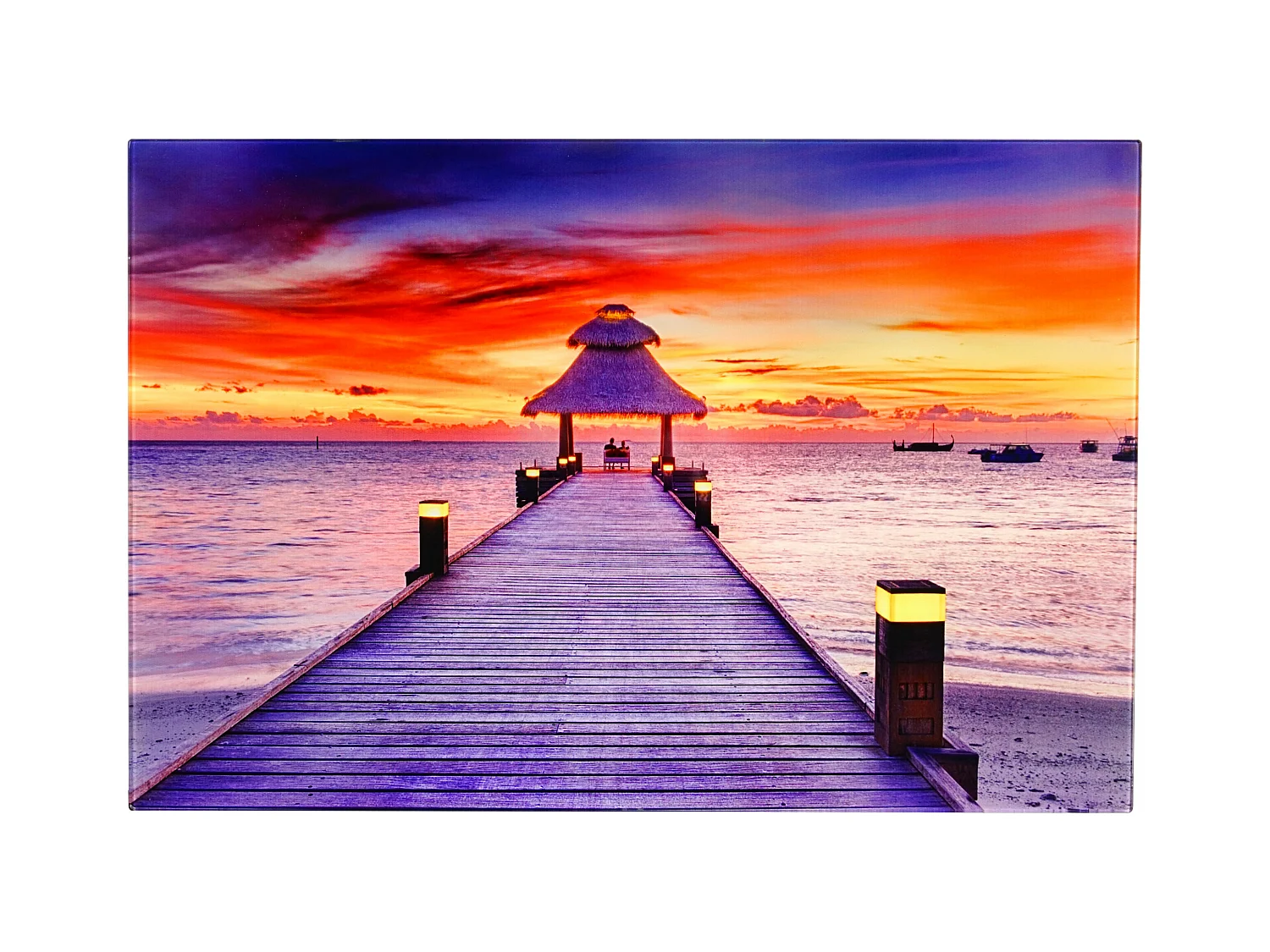 Glazen wanddecoratie T117 Orchidee,  loopbrug