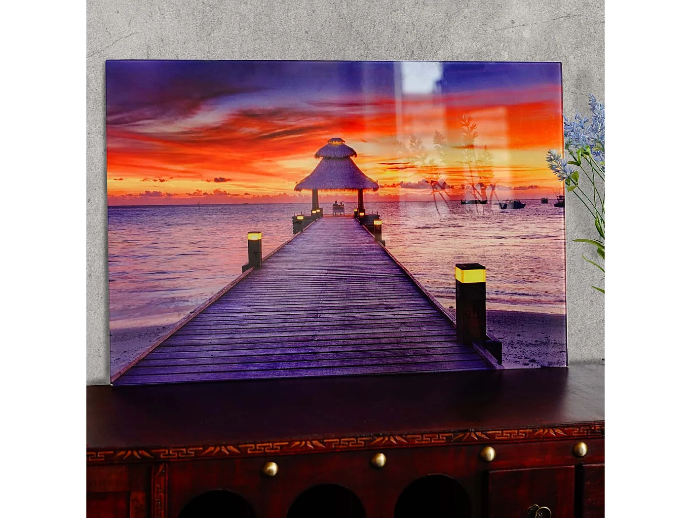 Obraz szklany T117 Orchidea,  kładka