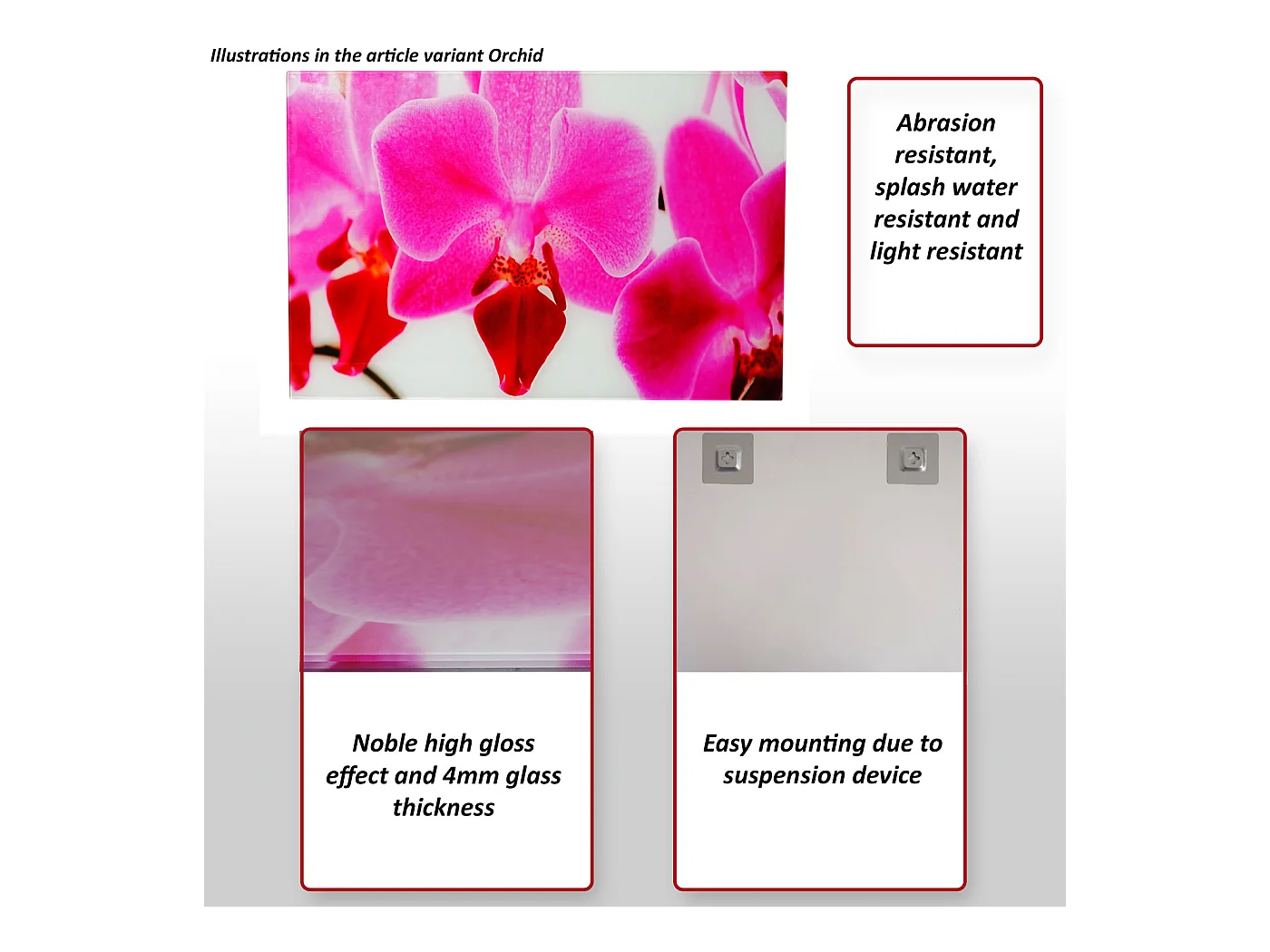 Glazen wanddecoratie T117 Orchidee,  New York