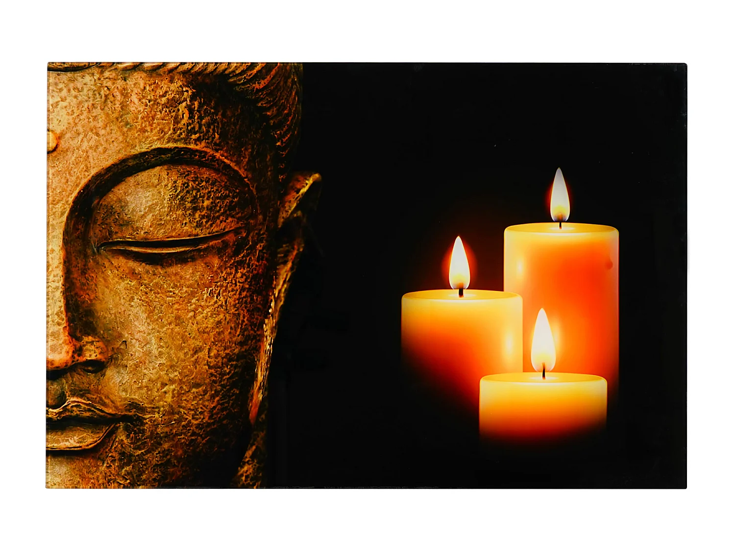 Glazen wanddecoratie T117 Orchidee,  Boeddha