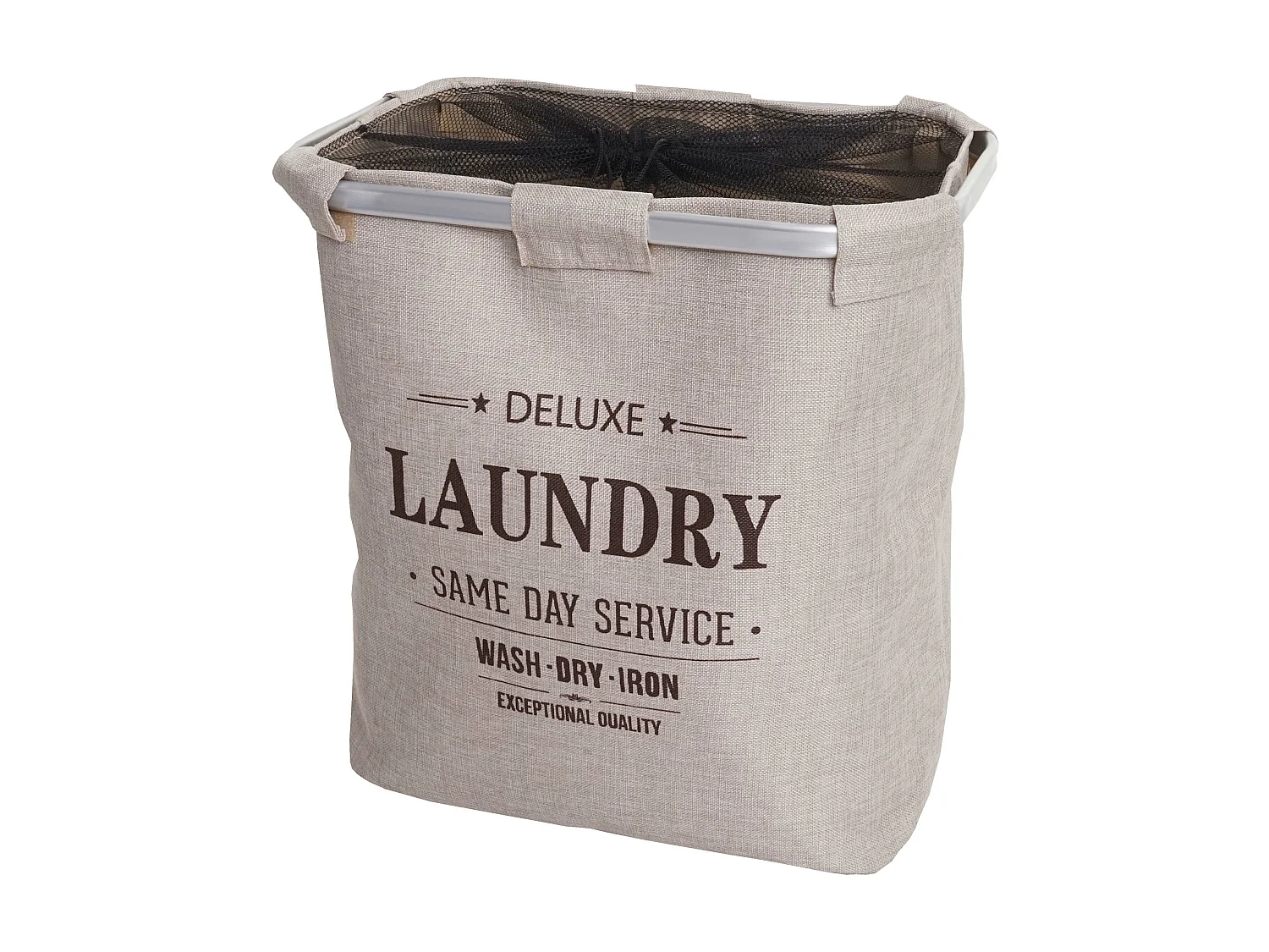 Kosz na pranie MCW-C34 z siatką 82l,  beżowy