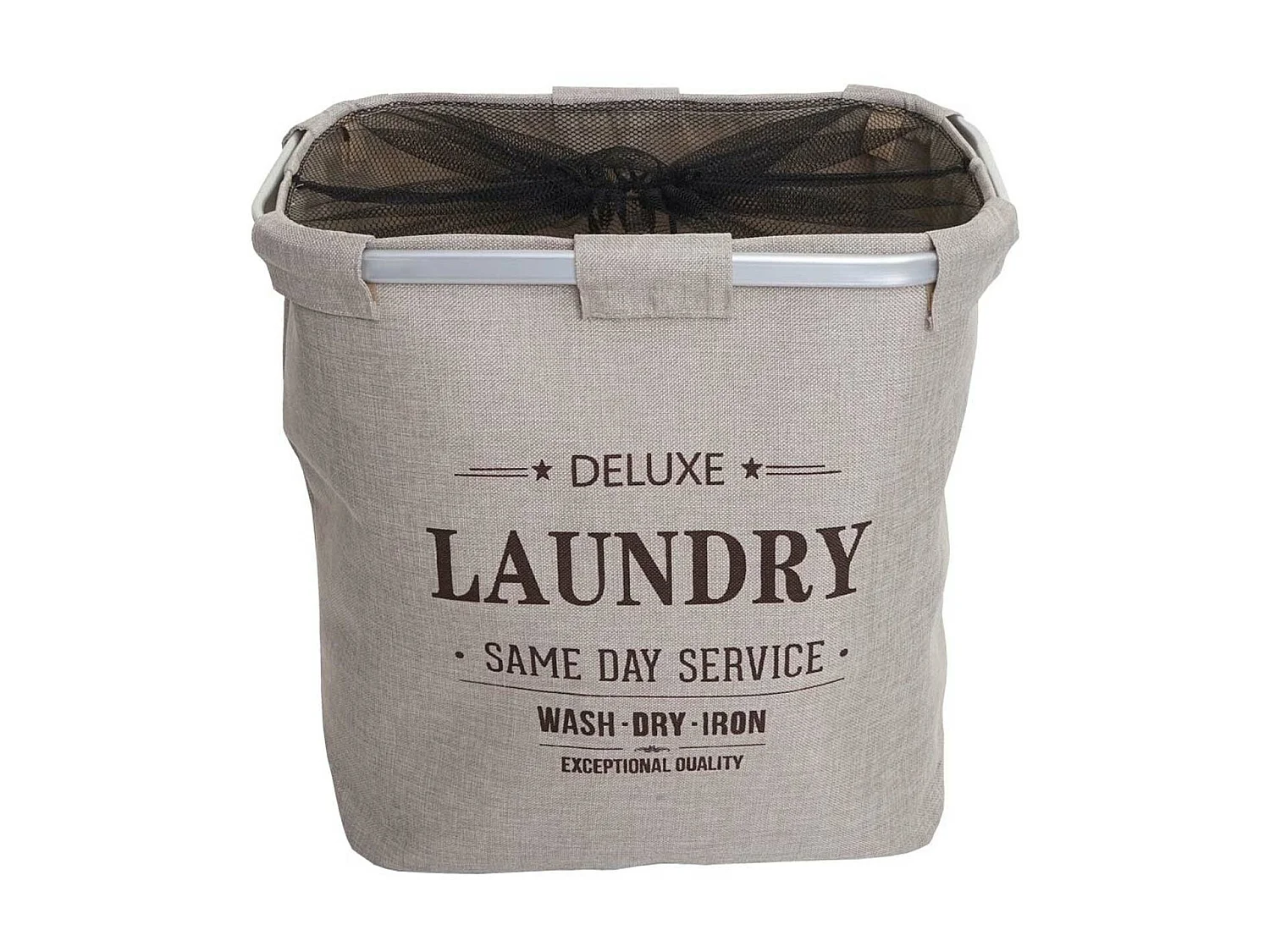 Kosz na pranie MCW-C34 z siatką 82l,  beżowy