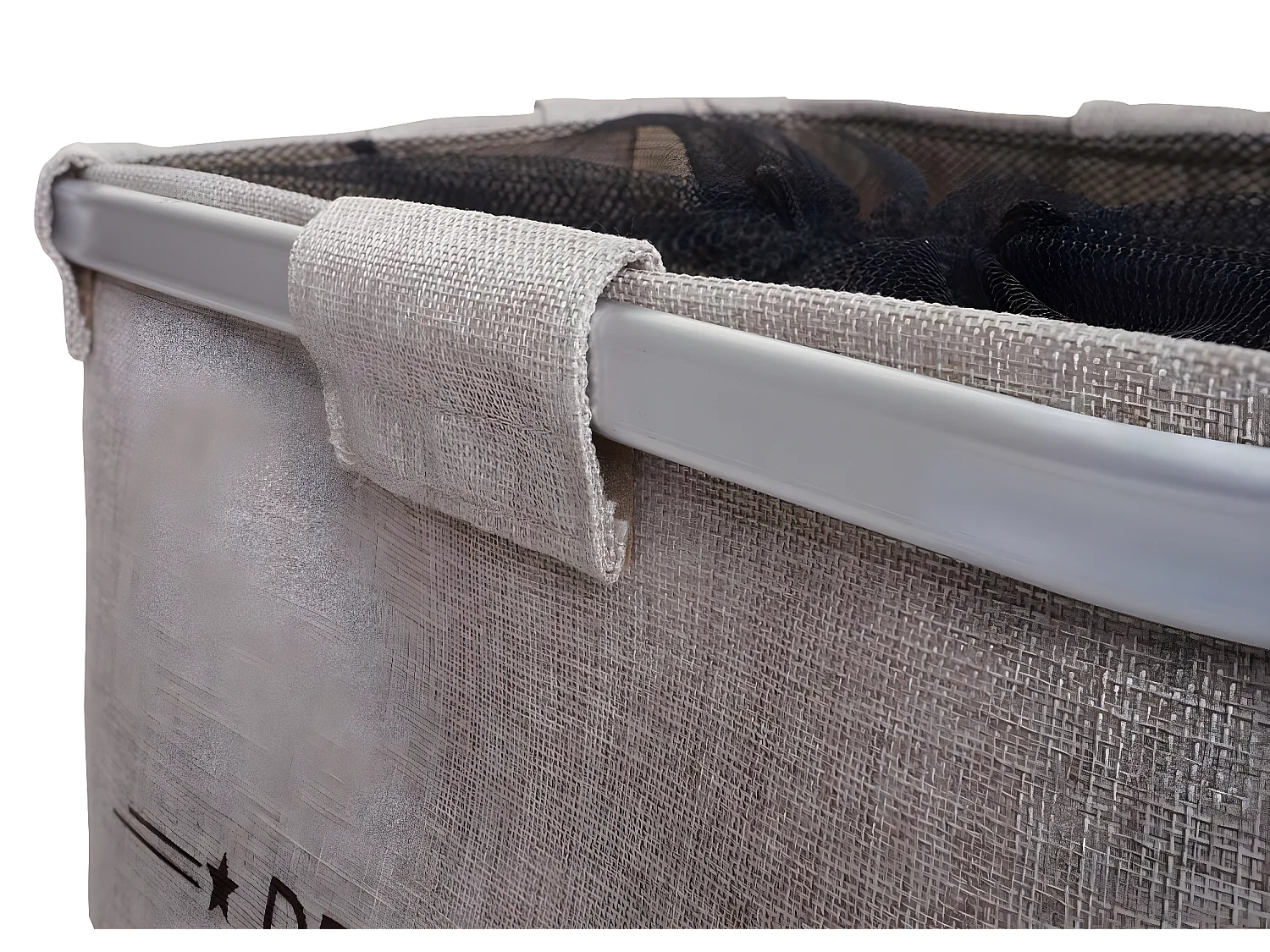 Kosz na pranie MCW-C34 z siatką 82l,  beżowy