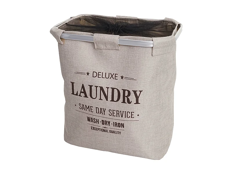 Kosz na pranie MCW-C34 z siatką 82l,  beżowy