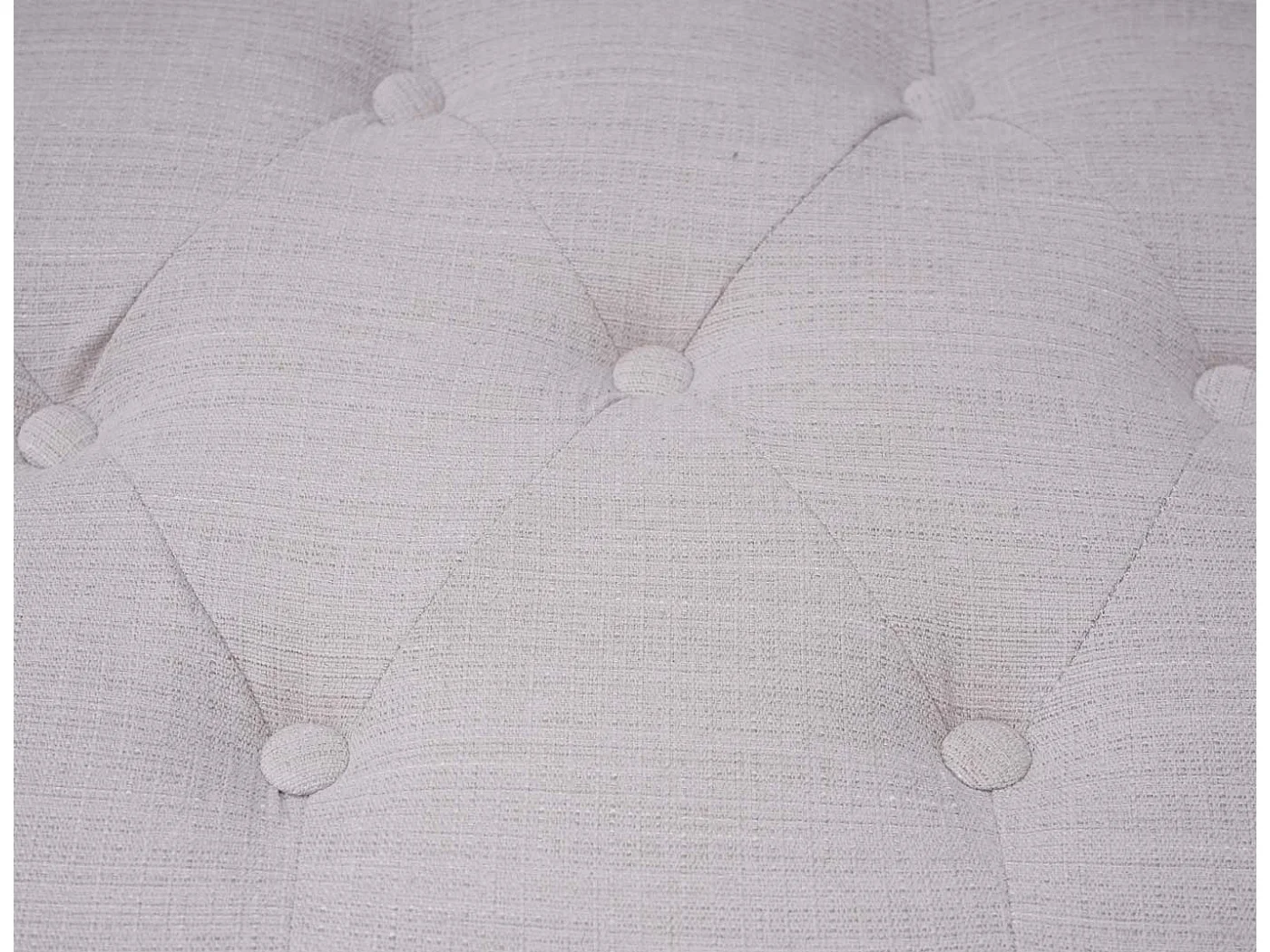 Pouf poggiapiedi ottomano stile vittoriano Chesterfield 39x77x47cm tessuto grigio sabbia