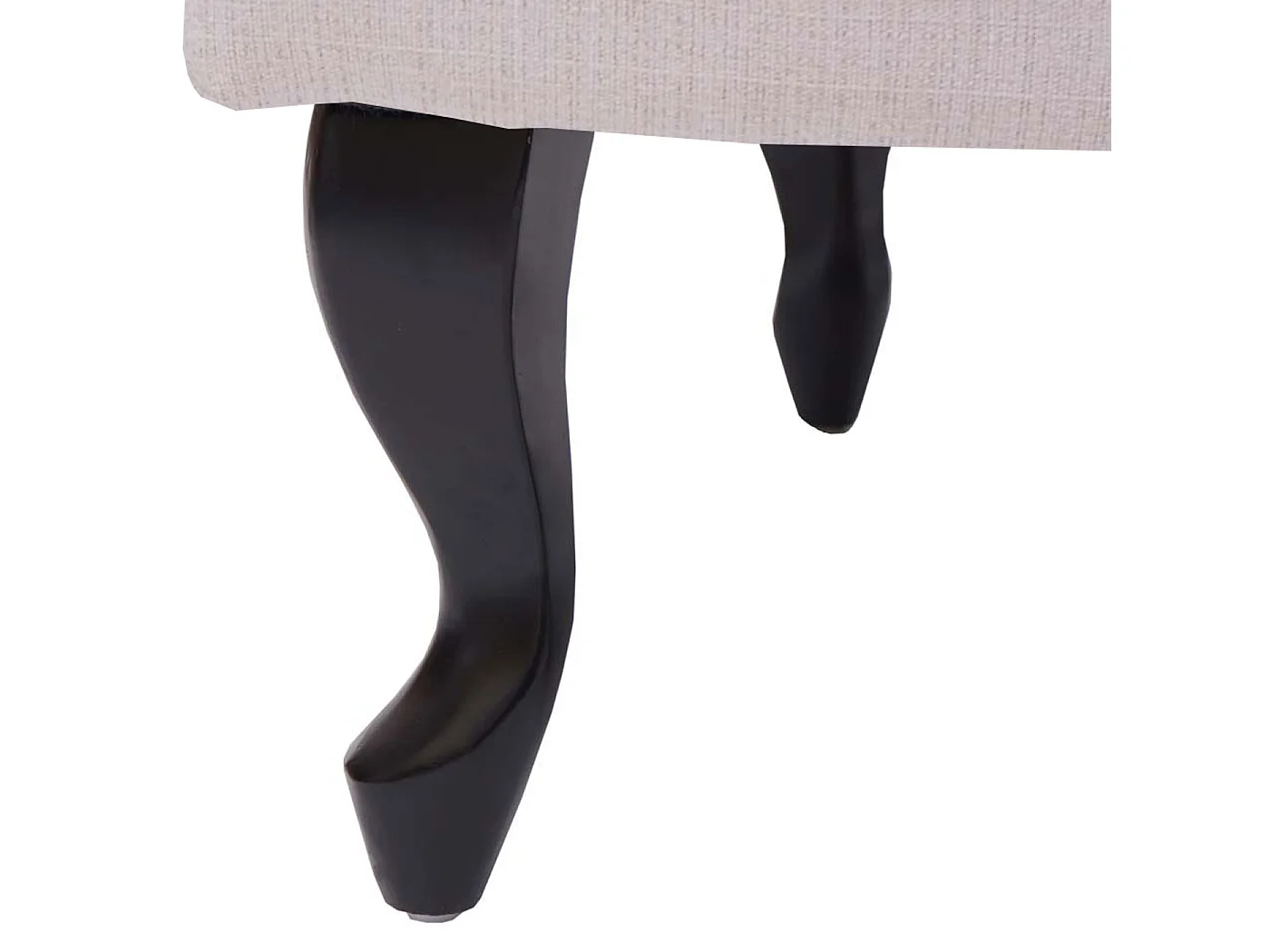 Pouf poggiapiedi ottomano stile vittoriano Chesterfield 39x77x47cm tessuto grigio sabbia