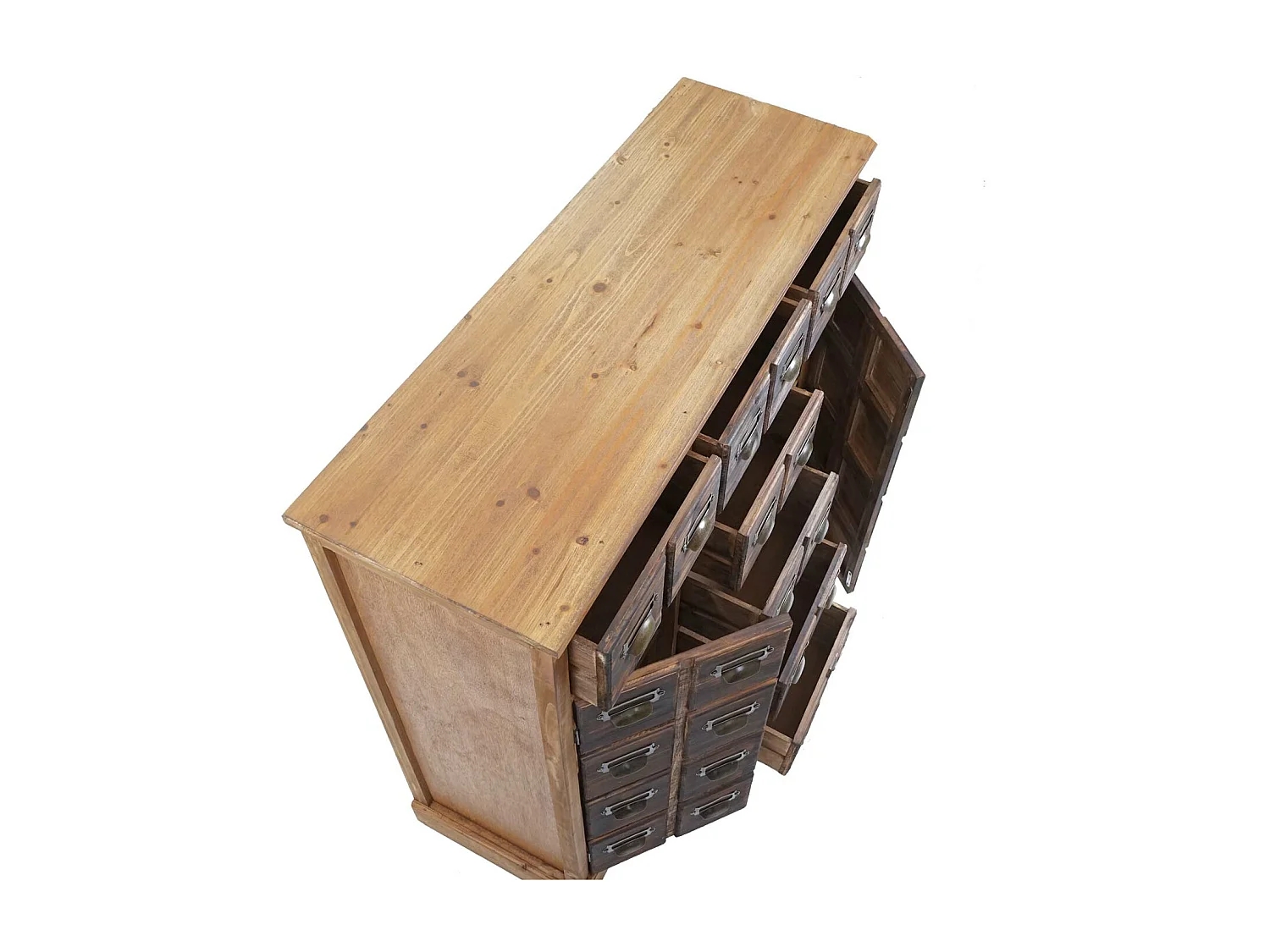 Credenza cassettiera farmacia stile vintage MCW-F33 legno pino massiccio