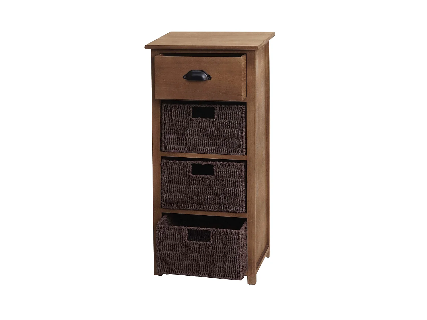Kommode MCW-K84 mit Körben, Dunkelbraun, Körbe dunkelbraun