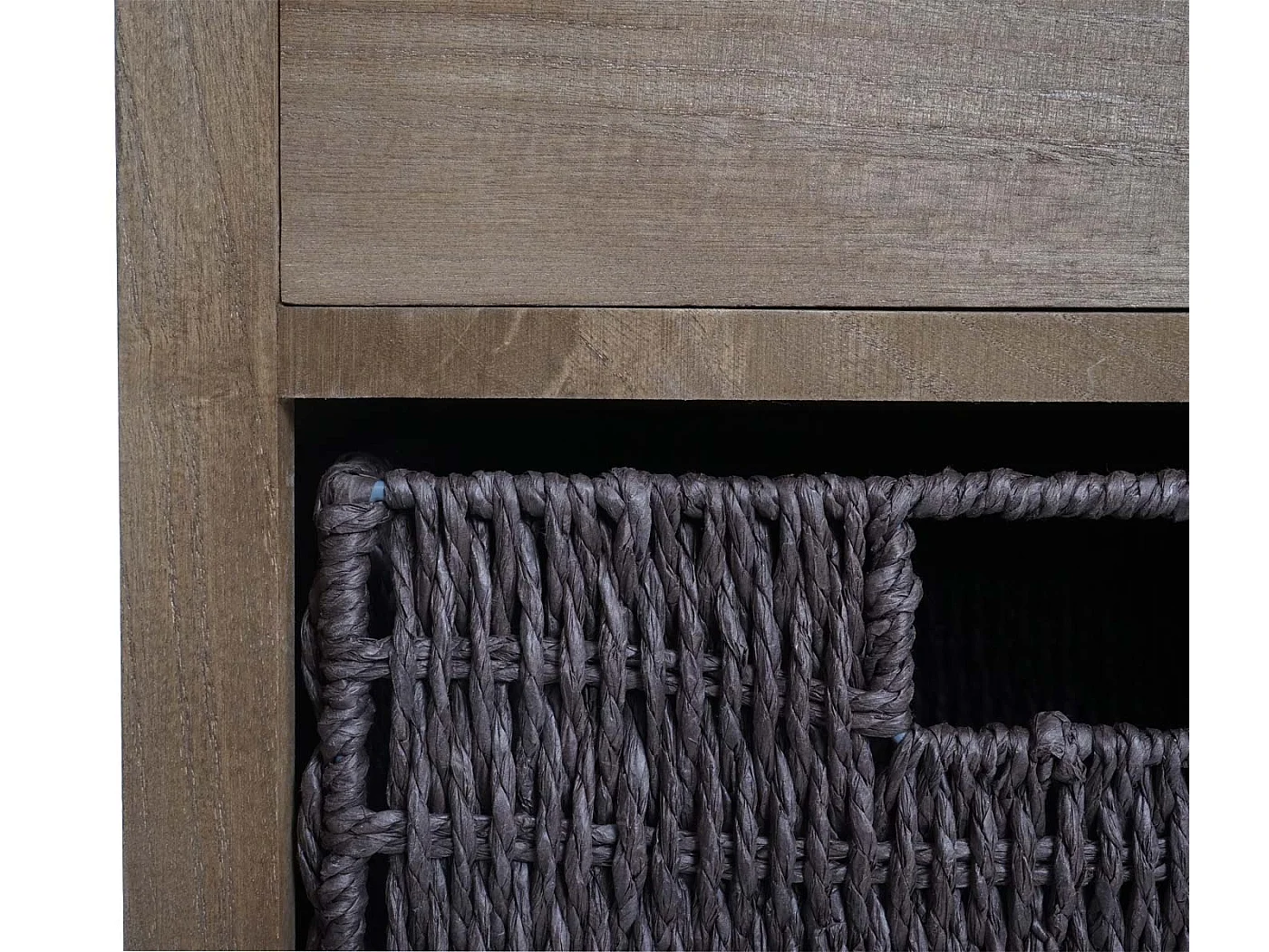 Komoda MCW-K84 z szufladami i koszykami,  ciemny brąz, kosze ciemny brąz