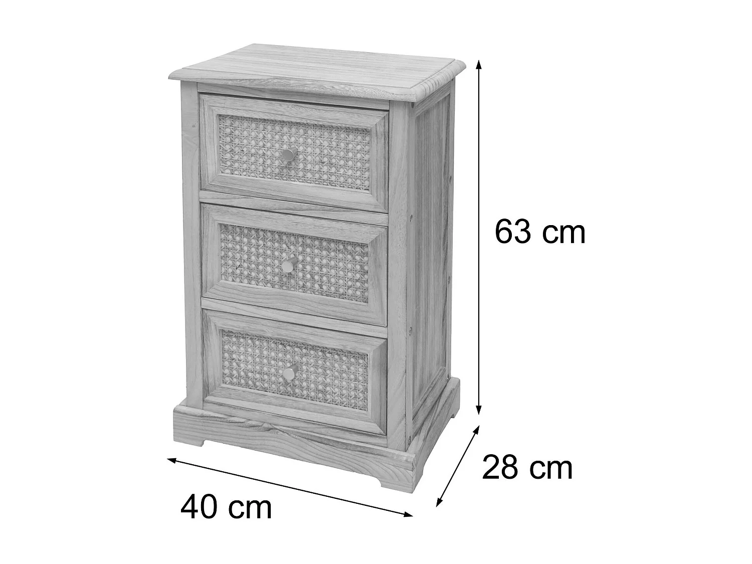 Ladekast MCW-K87,  zwart, natuurlijke kleur