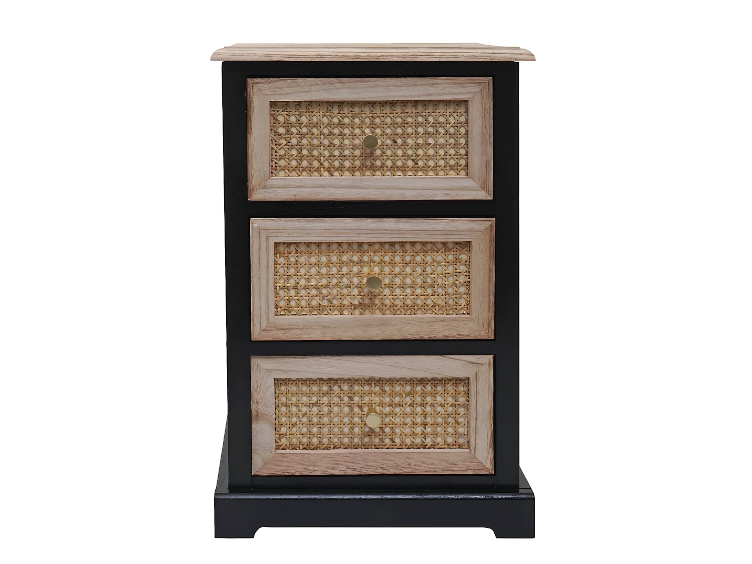 Ladekast MCW-K87,  zwart, natuurlijke kleur