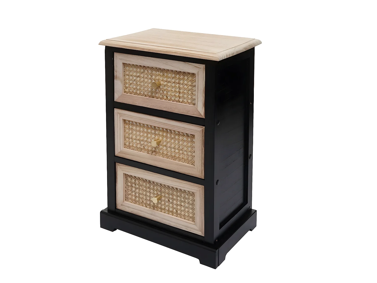 Ladekast MCW-K87,  zwart, natuurlijke kleur