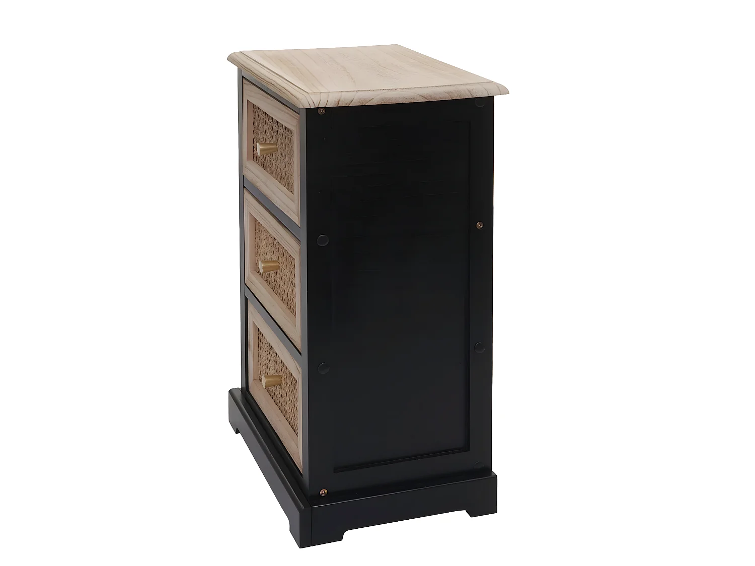 Ladekast MCW-K87,  zwart, natuurlijke kleur
