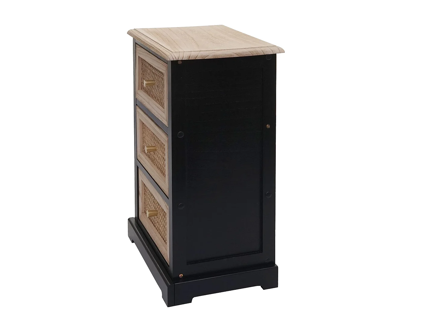 Kommode MCW-K87, Schwarz, naturfarben