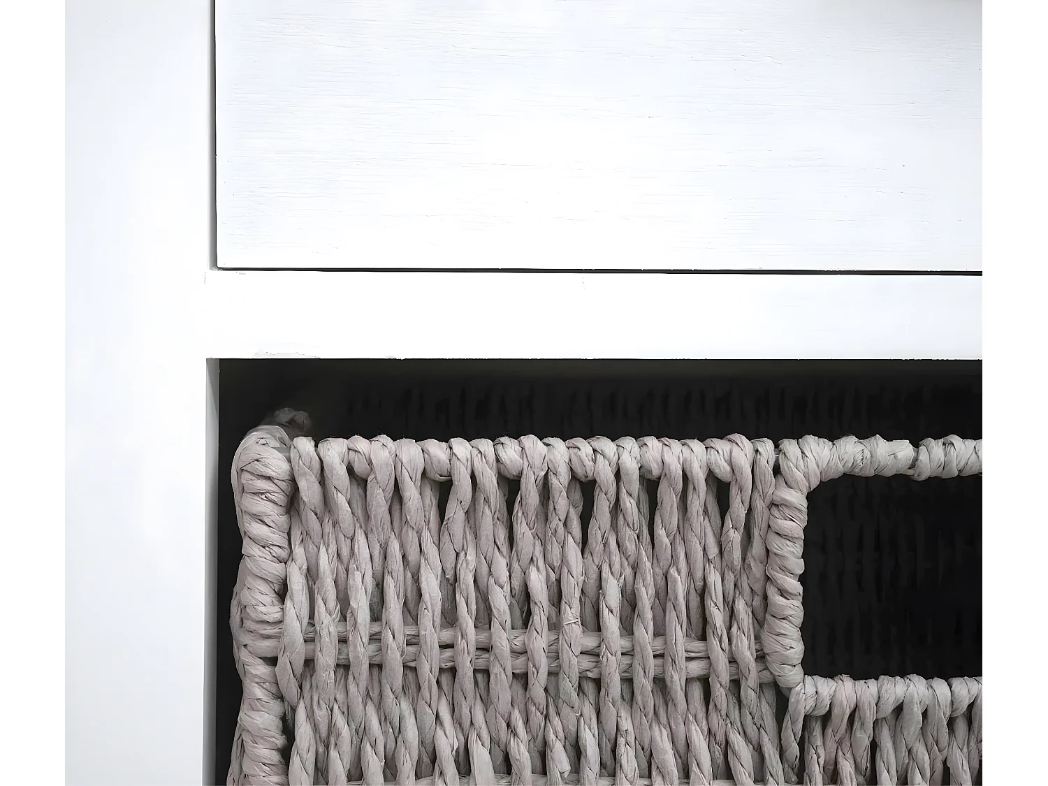 Kommode MCW-K84 mit Körben, Weiß, Körbe grau