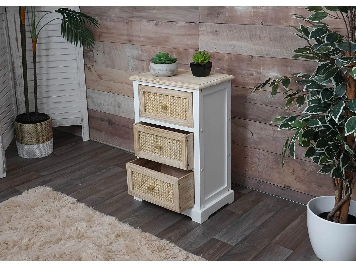 Commode MCW-K87,  wit, natuurlijke kleur