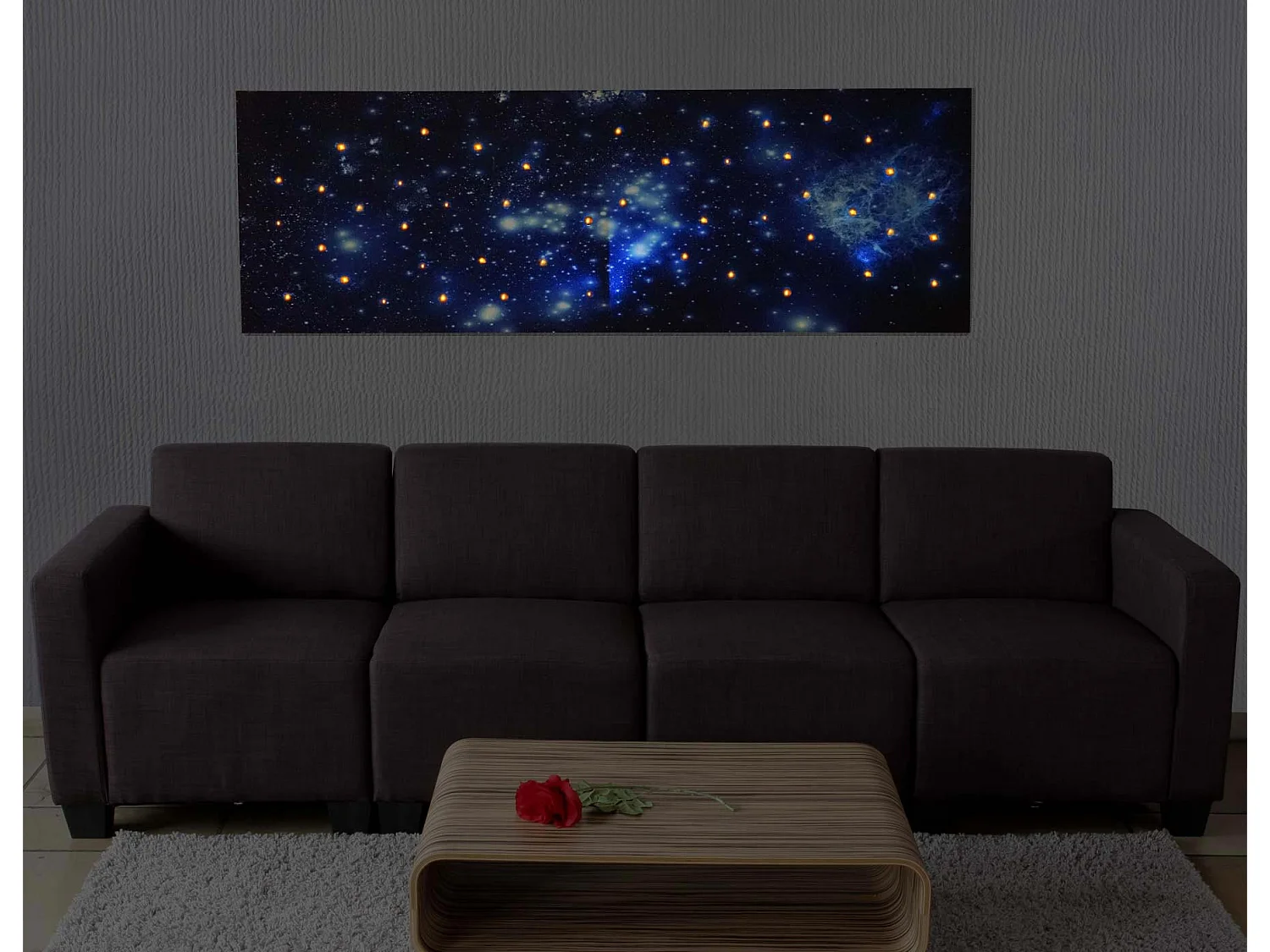 LED-Bild mit Timer Eiffelturm, 120x40cm Sternenhimmel