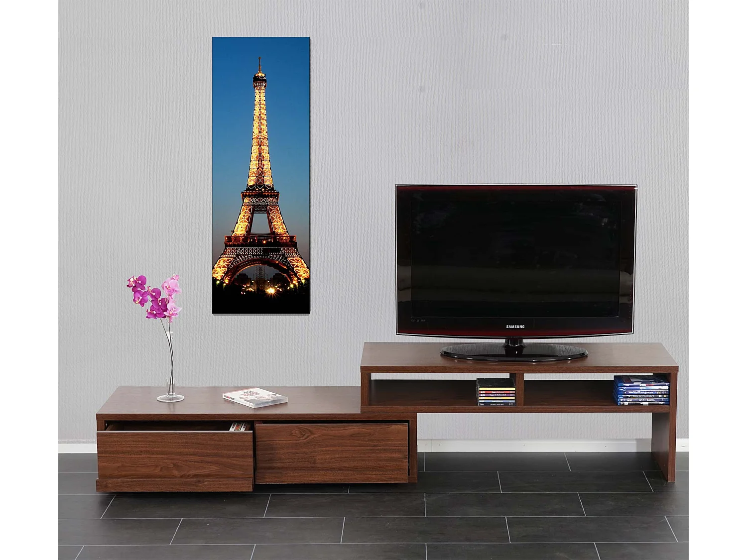 LED-Bild mit Timer Eiffelturm, 100x35cm Eiffelturm