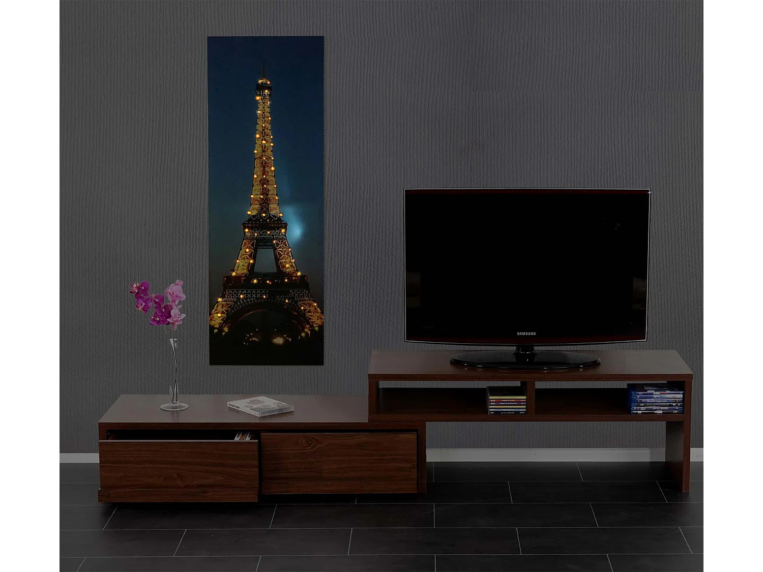 LED-Bild mit Timer Eiffelturm, 100x35cm Eiffelturm