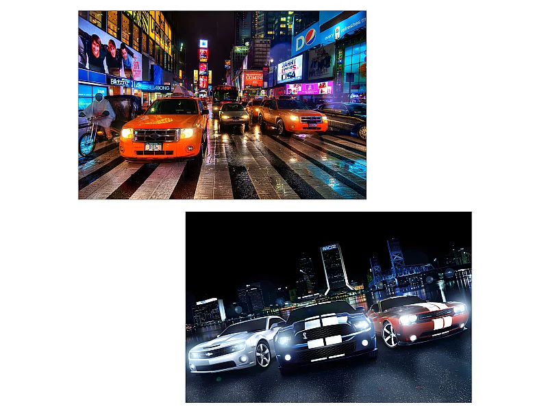 LED-Bild Cars (2er Set), Cars