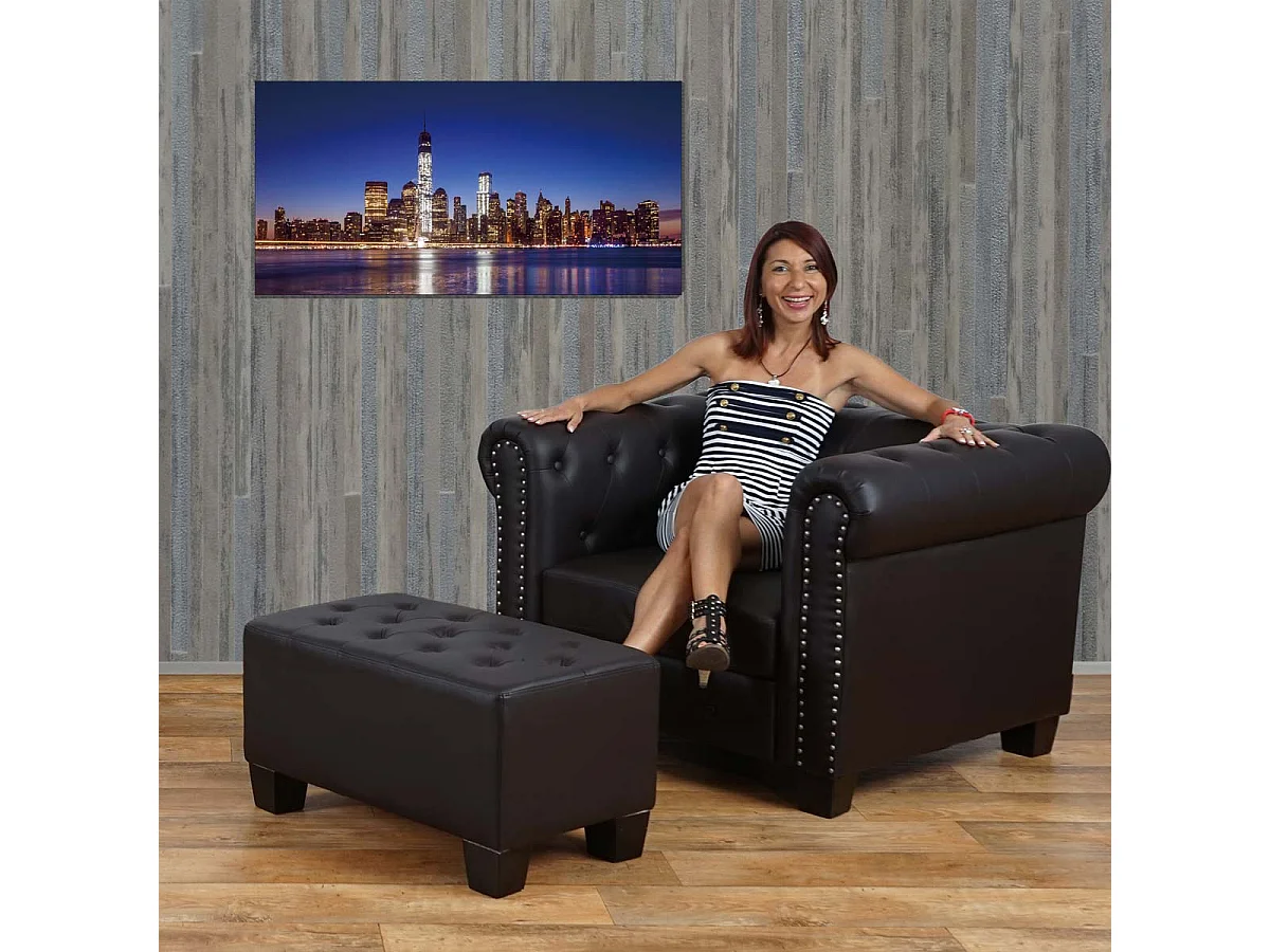 LED-Bild mit Timer Eiffelturm, 100x50cm One World Trade Center, flackernd