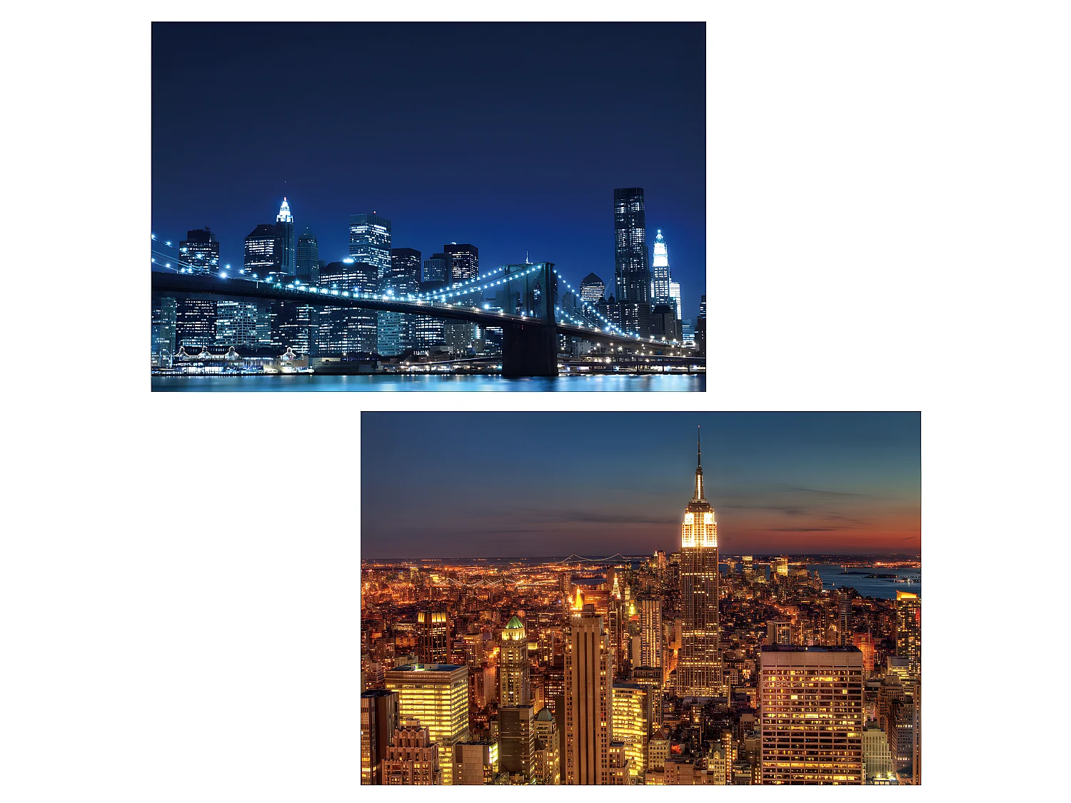 LED-Bild Skyline New York (2er Set), Skyline New York