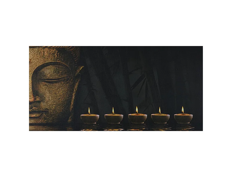 LED-Bild Buddha flackernd, 110x55cm Buddha, flackernd