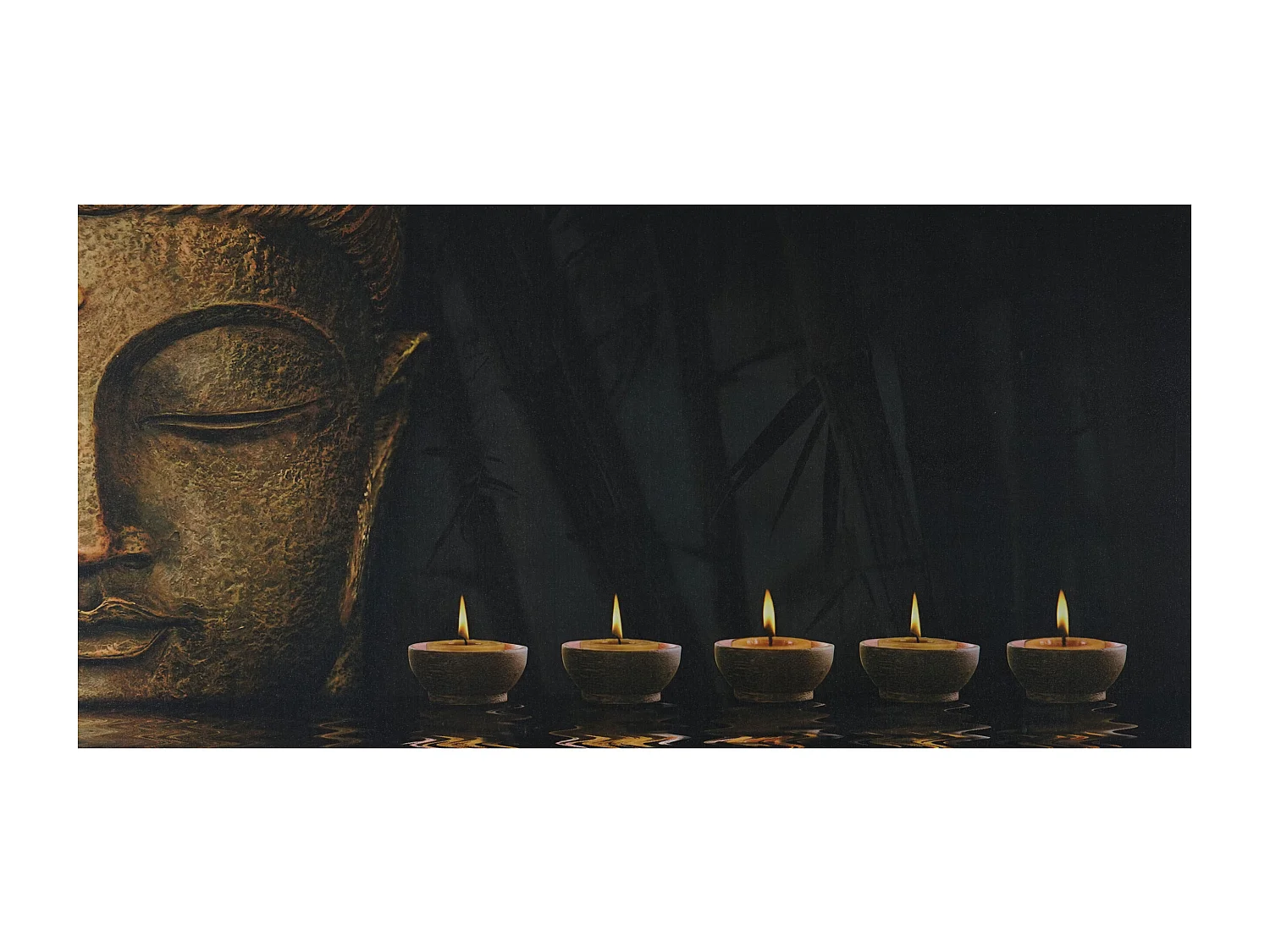 LED-Bild Buddha flackernd, 110x55cm Buddha, flackernd