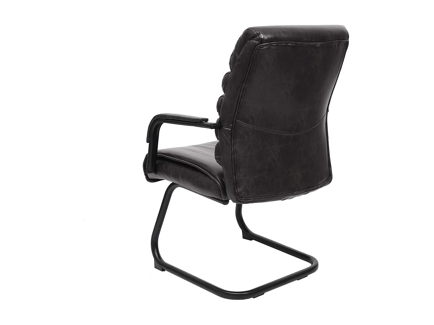 Conferentiestoel MCW-H31 (set van 6),  Kunstleer zwart