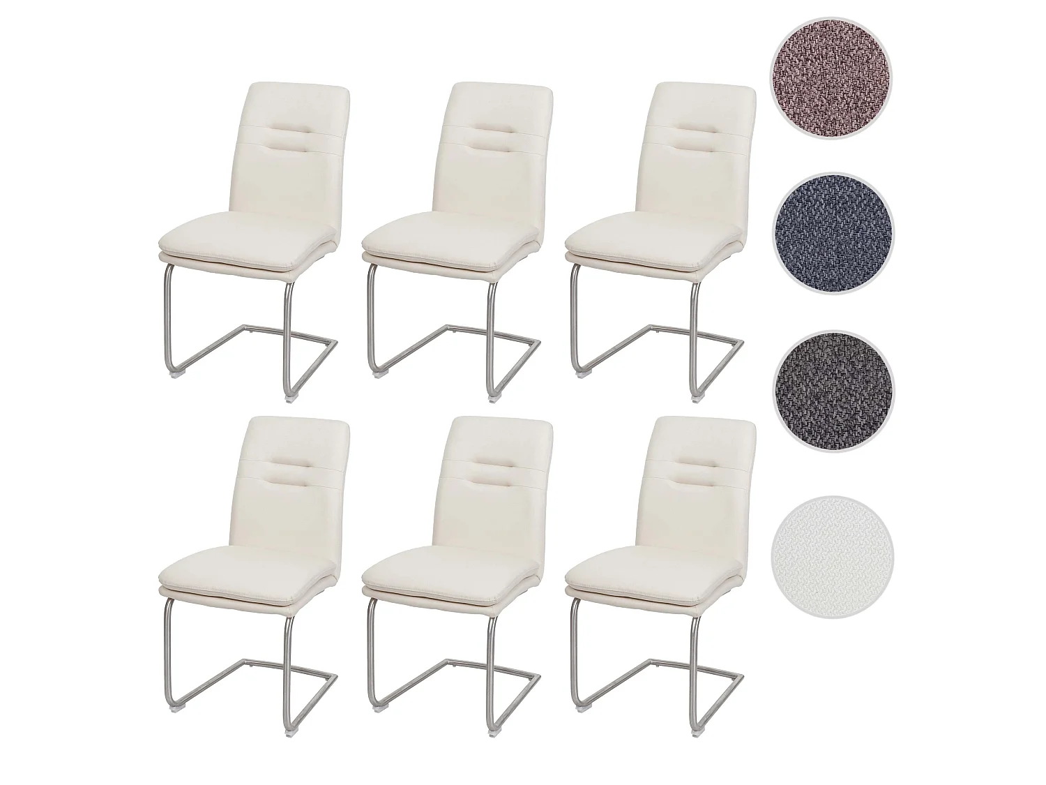 Silla de comedor MCW-H70 (juego de 6),  crema-beige