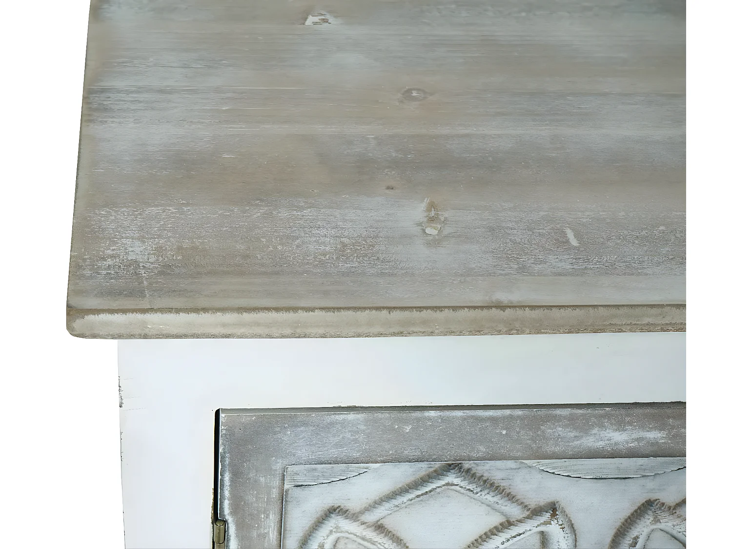 Komoda MCW-J48, Komoda apteczna MCW-J48, komoda z szufladami, drewniane szuflady, shabby look vintage 150x81x40cm, biało-brązowa