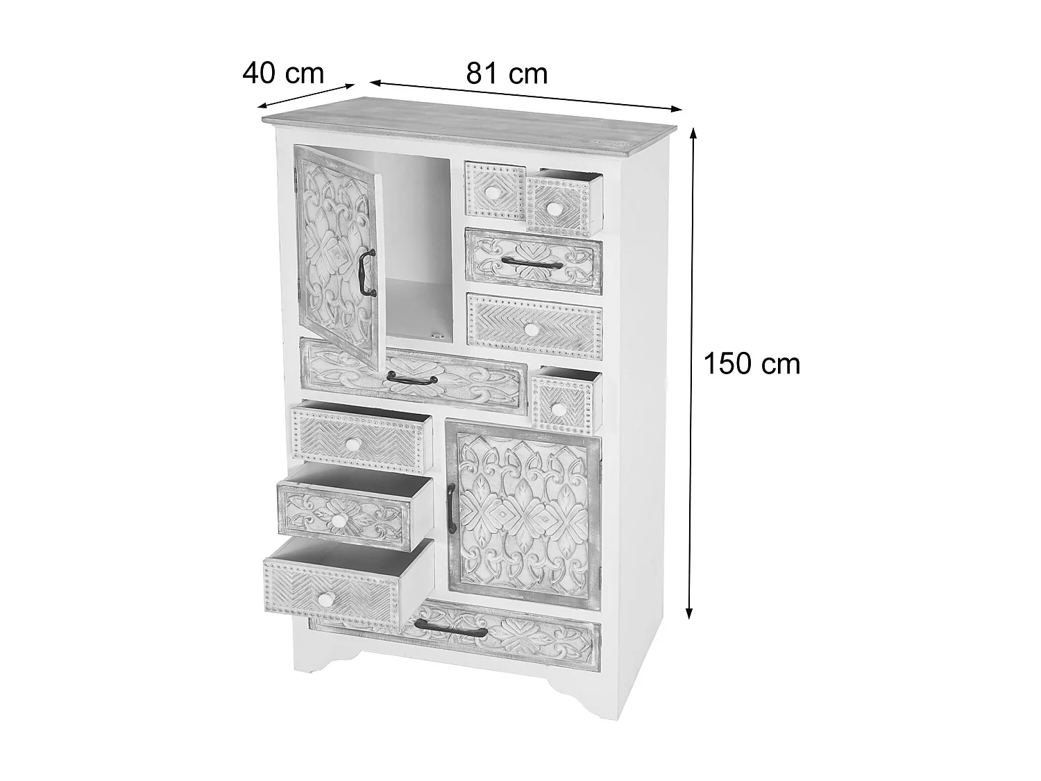 Kommode MCW-J48, Weiß-braun