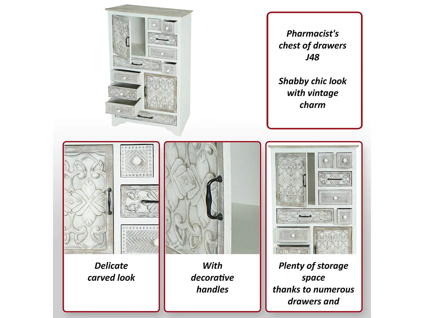 Kommode MCW-J48, Weiß-braun