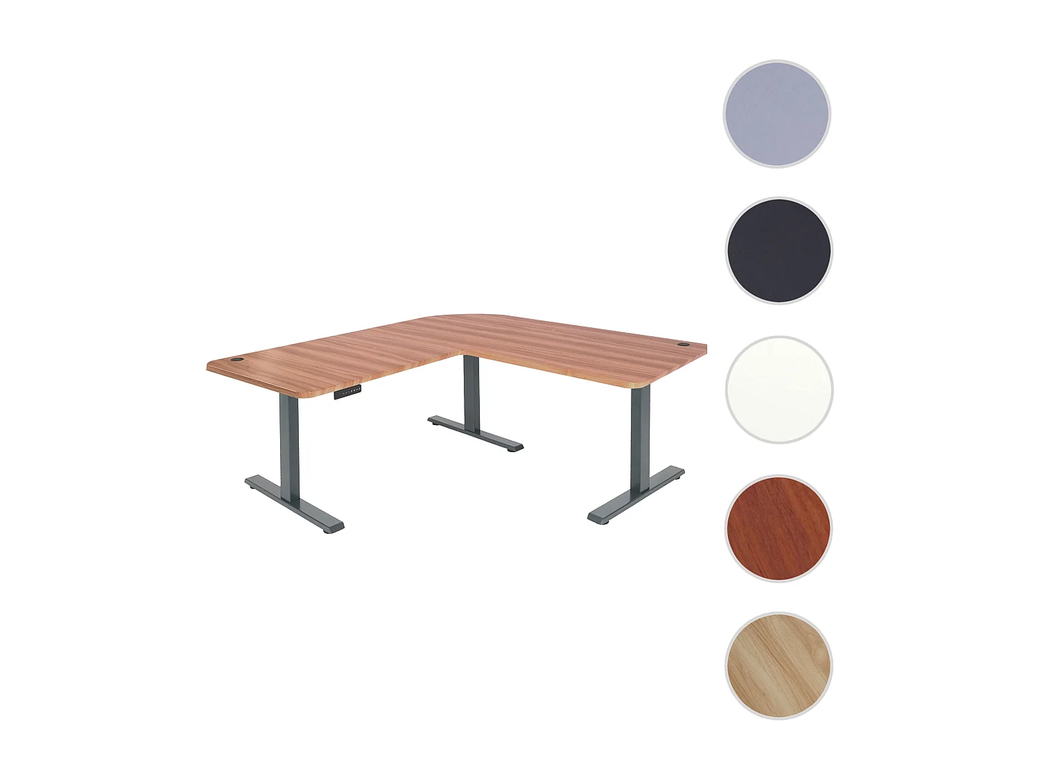 Eck-Schreibtisch MCW-D40, Eiche-Dekor, anthrazit-grau