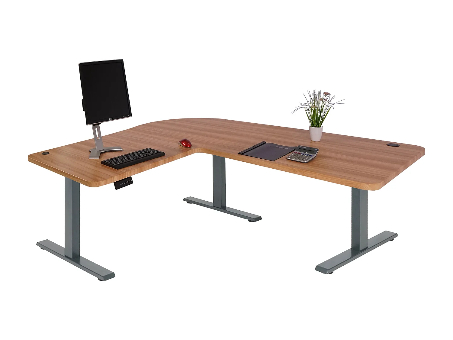 Eck-Schreibtisch MCW-D40, Eiche-Dekor, anthrazit-grau