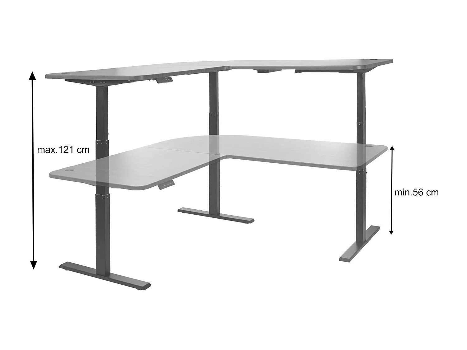 Eck-Schreibtisch MCW-D40, Eiche-Dekor, anthrazit-grau