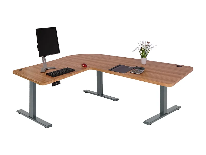 Eck-Schreibtisch MCW-D40, Eiche-Dekor, anthrazit-grau